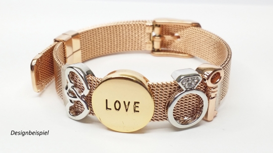 Glitzer Krönchen Schieber für Mesh Armbänder